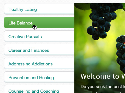 Green Links button grapes green hover links navigation