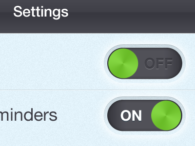 Settings - Toggle app apple application clean fitness flex gym home icons ios iphone muscle news off on settings switch toggle workout