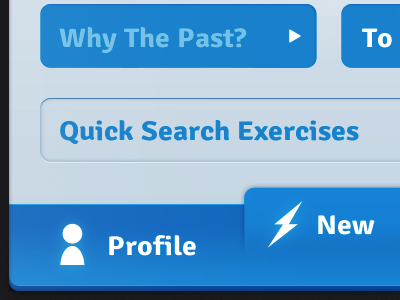 Bottom Tabs apple exercises icons ios iphone navigation new past profile quick search tabs