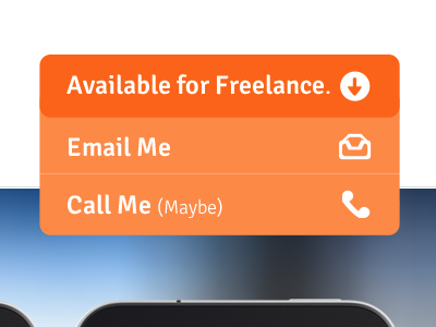 Contact Card - Hover arrow call contact email icons inbox navigation phone