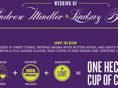 Wedding Coffee Bag Favor Design burtner coffee coffee bag favor favors green lindsay purple rit wedding