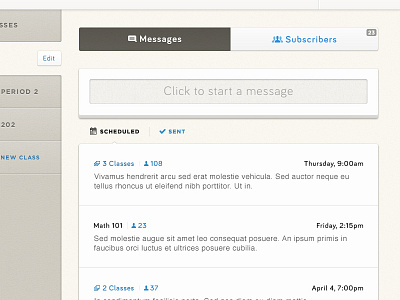 Responsive Messages 101 app date ipad message messages remind remind101 responsive tab web