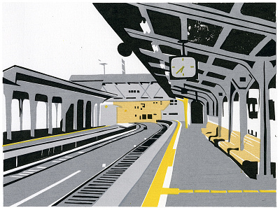 Tokyo Train Station - Screen Print illustration japan screen print screenprint silkscreen