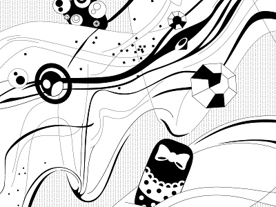 Dribbble Shots 171020.2 black white illustration jewels lines smoke vector