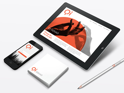 "Qi" Direction 2 - Notional Apps black white branding circle identity logo modern red shape transparency