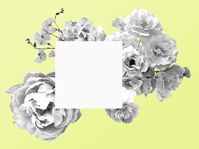 Bouquet Collage black white collage flowers yellow