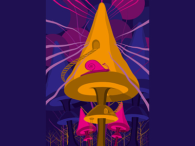 Mushroom Club illustration psychedelic trasherua vector