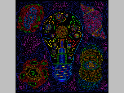 Micro Macro illustration psychedelic trasherua vector