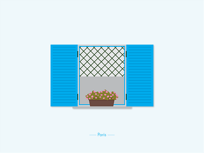 Paris Window blue window illustration paris the window project window