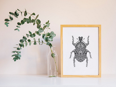 Bug Illustration - Rain Beetle beetle blackandwhite graphic design illustraion illustration rain beetle rain beetle