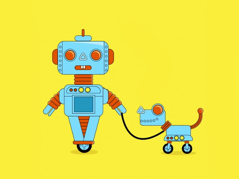 Best Friends dog dog lover friend illustrator ilustration pet robot