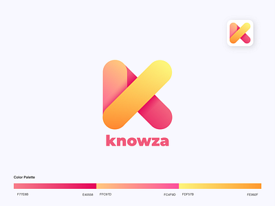 Knowza app icon app brand design gradient icon identity lettering logo logotype mark