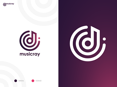 Musicray logo brand branding design gradient identity lettering logo logotype vector