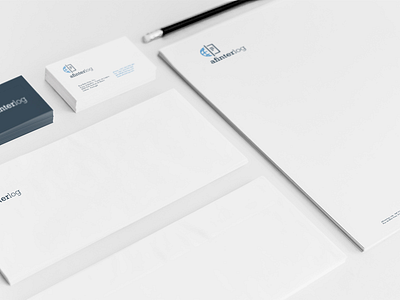 Afinterlog — Stationary blue globe identity logistics logo paper transport