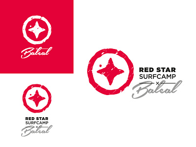 Redstar Surfcamp — Proposal distress logo red star surf surfcamp symbol