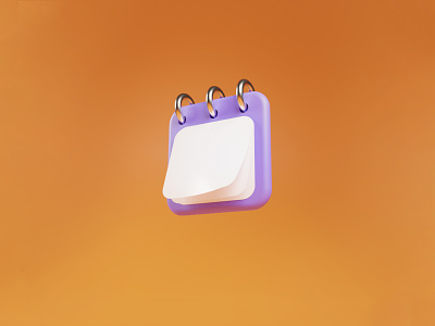 Notepad Icon 3d blender design flat icon minimal practice