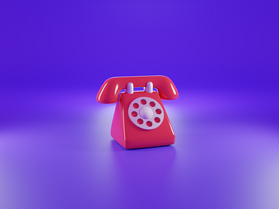 Old Telephone blender design flat icon illustration minimal telephone ui