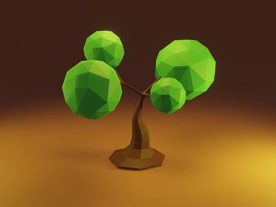 Low Poly Tree 3d blender design flat icon illustration lowpoly minimal tree