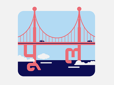 Bridge design flat graphic design icon illustration logo minimal typography vector