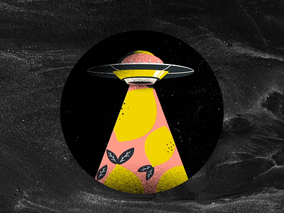 UFO adobe aftereffects adobe photoshop cc adobeillustator animation design flat icon illustration lemon minimal motiongraphics spaceship texture ufo vector