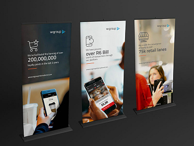 wiGroup - pull-up banners banner branding cape town design graphic design identity logo pull up banners saas tech typography vector