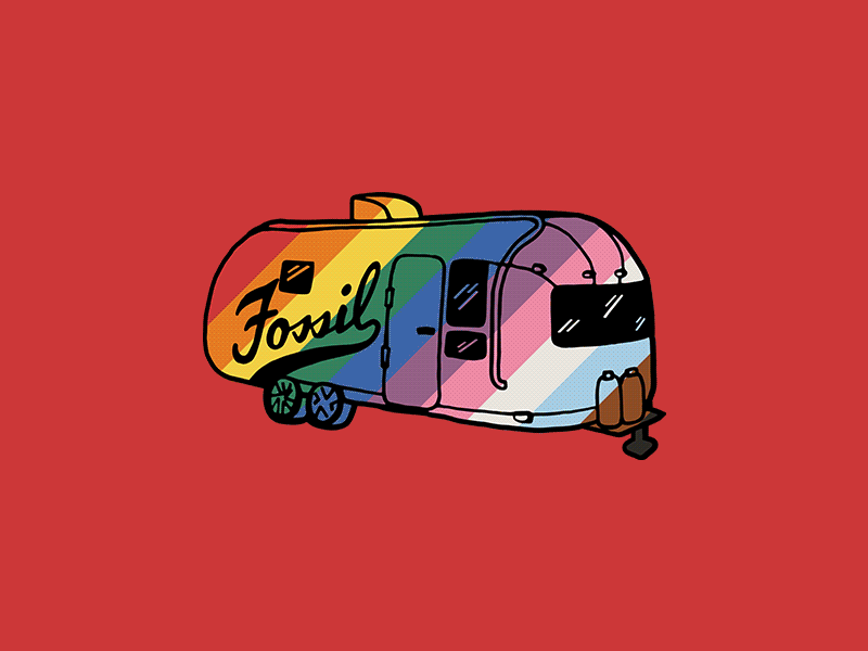 Airstream Pride Sticker animation branding graphic design motion graphics pride rainbow social