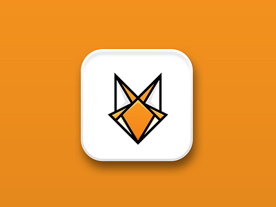 Sharp Fox animal app fox geometric icon logo vector