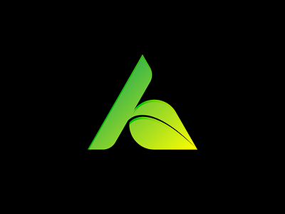 A Leaf gradient green leaf leaf logo logo monogram monogram letter mark