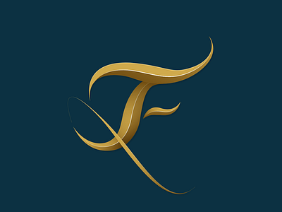 F Mark blackletter blue elegant elegant font gold monogram monogram letter mark monogram logo