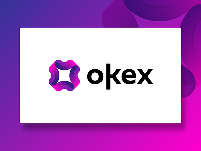 Okex Logo blue clean gradient logo magenta modern pink purple ui ux uxui web