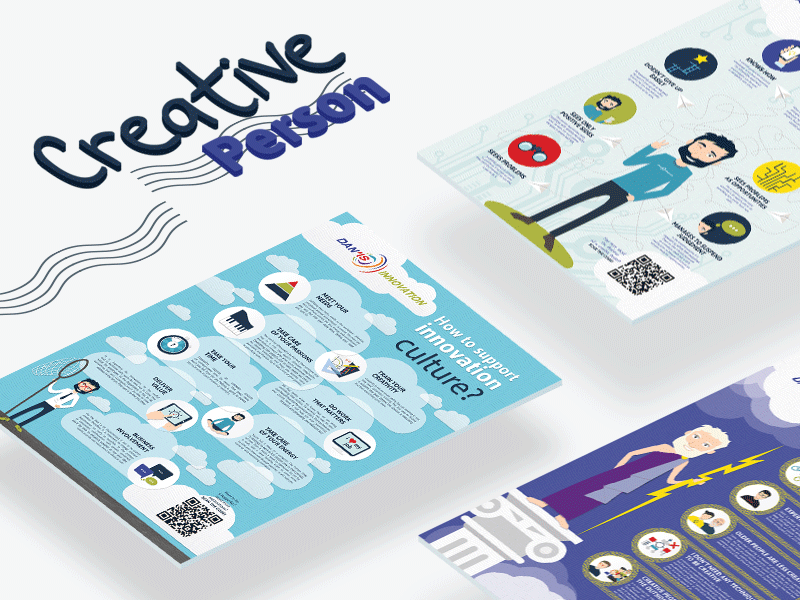 Danone - how to support innovation culture? animation creative design illustration innovation poster print