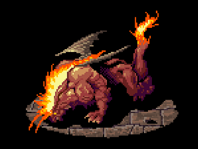 Fire Behemoth behemoth final fantasy pixel pixel art