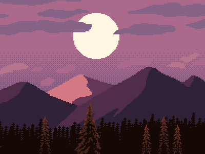 Mountain at Dusk Background background game pixel art pixelart