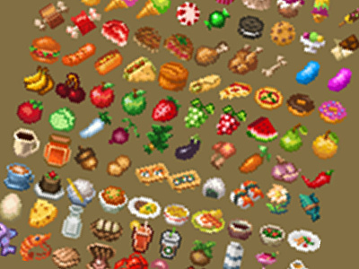 Pixel Art - Food Items Preview food game items icons inventory pixel pixel art
