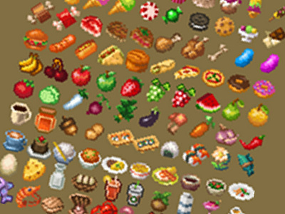 Pixel Art - Food Items Preview