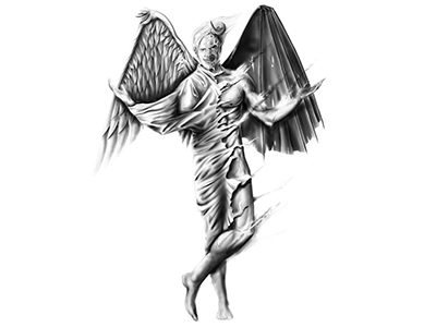 Angel Demon Girl Drawing by Mischa  DragoArt