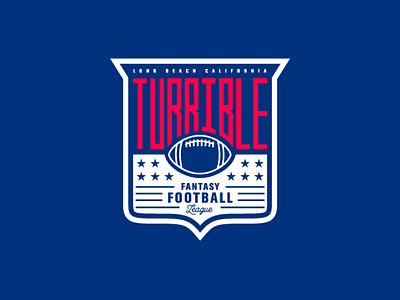 TRRBLE FTBLL fantasy football football logo shield star stripe
