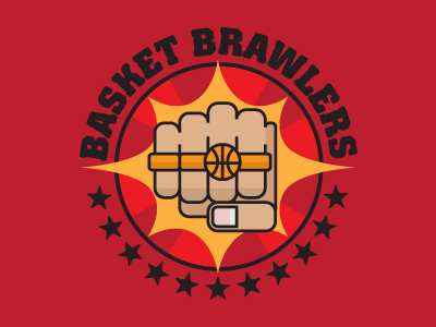 BASKET BRAWLERS basketball identity logo