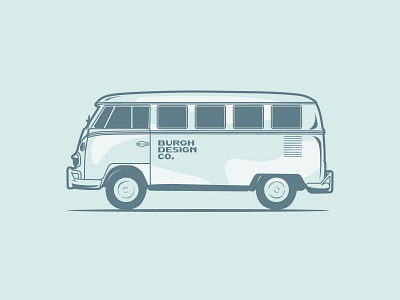 VW Bus drawing icon illustration type vector