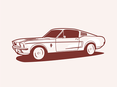 Ford Mustang design drawing illustration vector