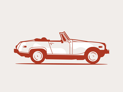 MG Midget automobile car design drawing illustration retro retro illustration vector vintage vintage design