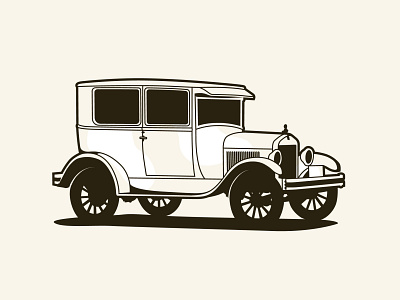 Model T design drawing illustration illustrator modelt retro retrodesign vector