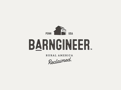 Finished Logo - Barngineer american barn branding identity logo mark recliamed rough