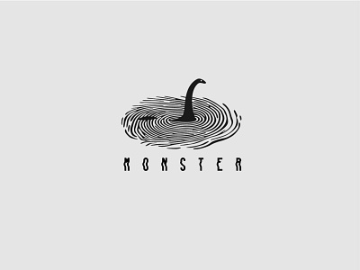 Monster fingerprint logo design water