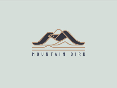 Mountain bird bird landscape logo design mountains