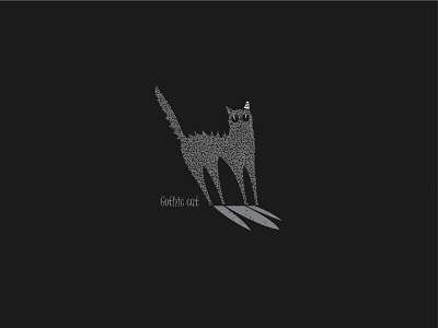 Gothic cat cat logo design shadow