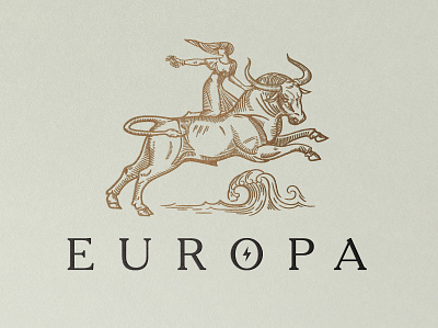 Europa bull icon logo logo design