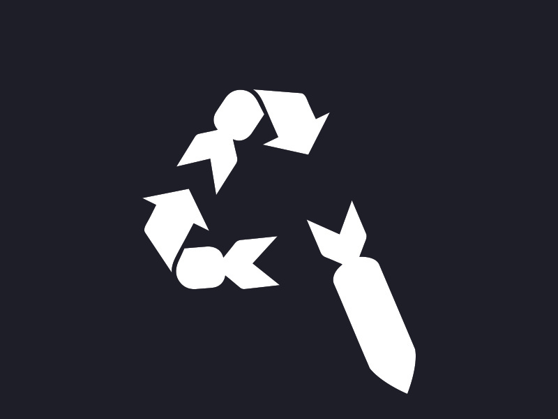 Recycle dribbble clean system identity recycle war symbol icon