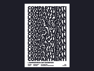 Kompartiman Poster art black design exhibition minimal photoshop poster simple white