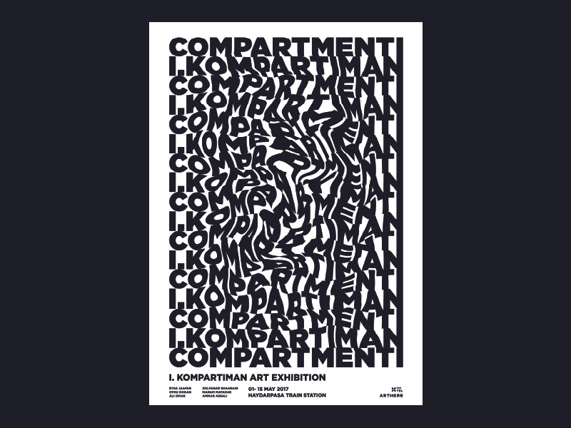 Kompartiman Poster simple white black exhibition photoshop design art minimal poster